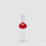 Castiçal em Vidro Cogumelo 22.5cm: para vela castiçal alta