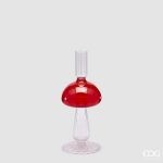 Castiçal em Vidro Cogumelo 23cm: para vela castiçal alta