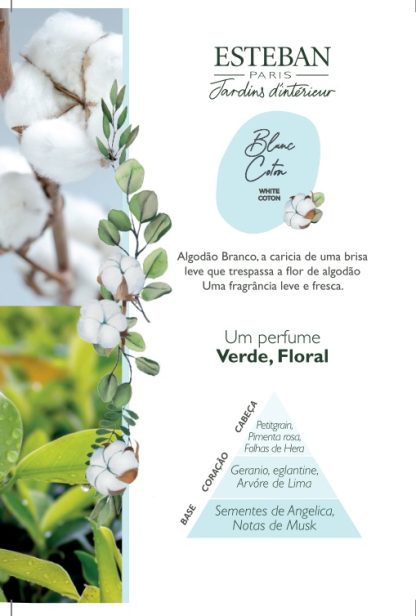Recarga vela perfumada 180gr: NATURE Blanc Coton / Algodão Branco