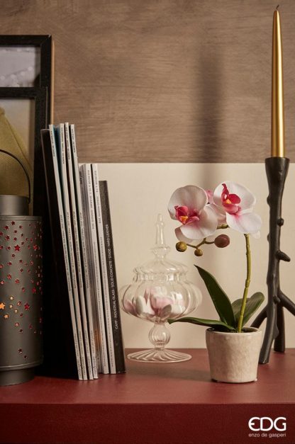 Vasinho de Orquídea Rosa e Branca 30cm