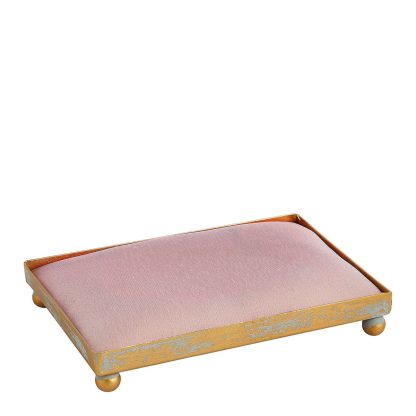 Bandeja retangular Rosa com rebordo dourado para gesso: Mathilde M.