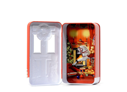 Lata Porta Vermelha Natalícia 15cm