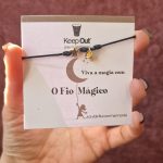 Pulseira Fio Mágico Dedal com Pendente: Preto com Estrela