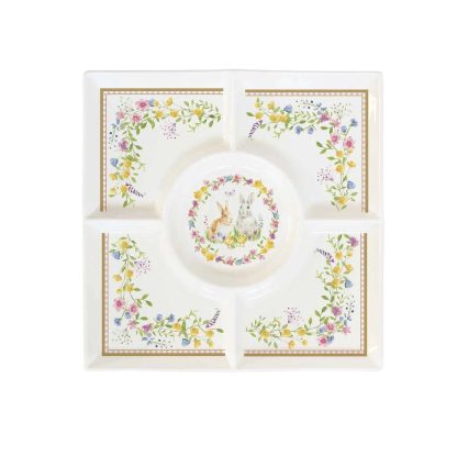 Prato para Aperitivos 25X25 Happy Easter: Easylife