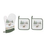 Conjunto Luva e 2 Pegas de cozinha White Forest: Easylife