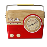 Lata Rádio Vermelho e Castanho