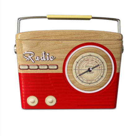 Lata Rádio Vermelho e Castanho