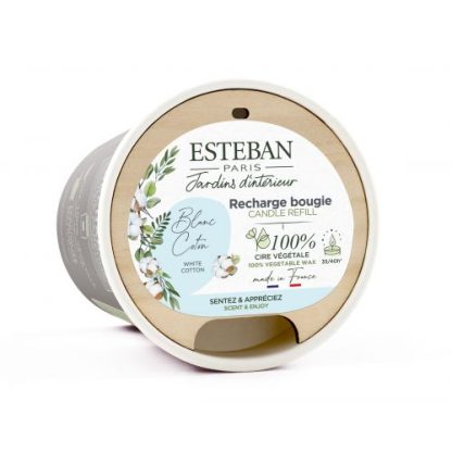 Recarga vela perfumada 180gr: NATURE Blanc Coton / Algodão Branco