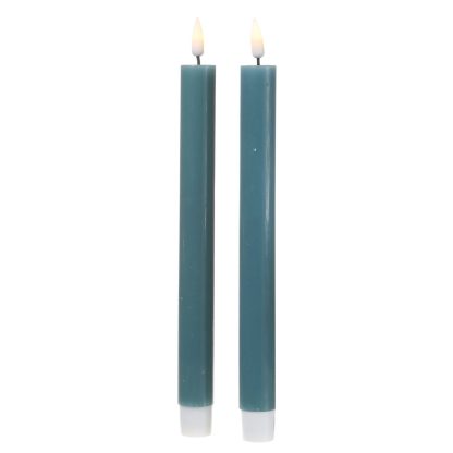 Pack 2 Velas Led Verde Jade: 24cm X 2.2cm