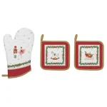 Conjunto Luva e 2 Pegas de cozinha Magie de Noel: Easylife