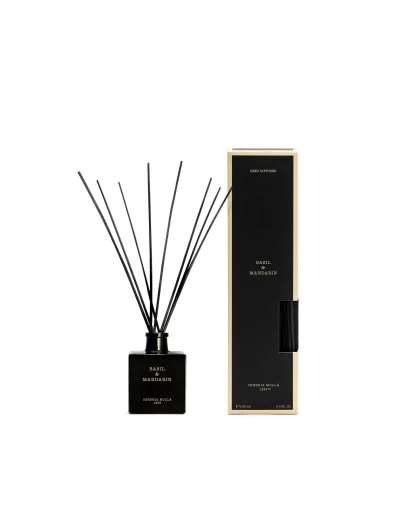 Difusor Mikado 100ml Cereria Mollá: Basil & Mandarin (Mandarina e Manjericão)