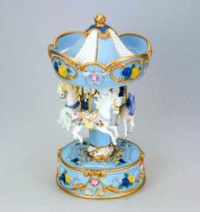 Carrossel Colorido 21.5cm Azul e Dourado