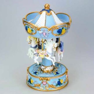 Carrossel Colorido 21.5cm Azul e Dourado