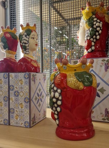 Jarra Busto Testa Siciliana com Uvas 18cm