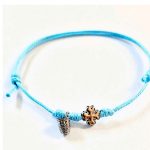 Pulseira ajustável Dedal + Trevo: Azul Claro