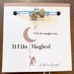 Pulseira Fio Mágico Dedal com Pendente: Azul Claro com Trevo