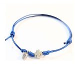 Pulseira ajustável Dedal + Trevo: Azul Escuro