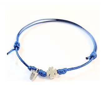 Pulseira ajustável Dedal + Trevo: Azul Escuro