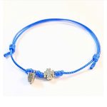Pulseira ajustável Dedal + Trevo: Azul Vivo