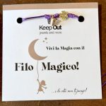 Pulseira Fio Mágico Dedal com Pendente: Roxo com Trevo