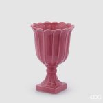 Vaso Tulipa com Pé Rosa Forte 35cm