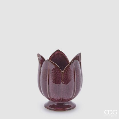 Vaso Tulipa Burgundy 16X14cm