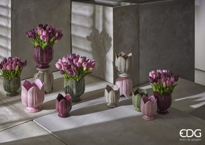 Vaso Tulipa Burgundy 16X14cm