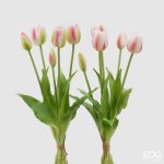 Ramo flores artificiais Tulipas Fechadas Rosas e Brancas
