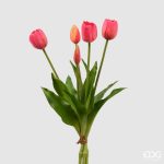 Ramo flores artificiais Tulipas Fechadas Beauty: Rosa e Laranja