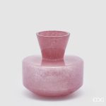 Jarra Vidro arredondada com gargalo Rosa Forte menor 20X21cm