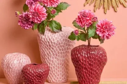 Vaso Morango Vermelho pequeno: 16cmx17cm