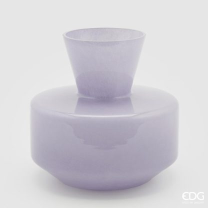 Jarra Vidro arredondada com gargalo Lavanda 25X26cm