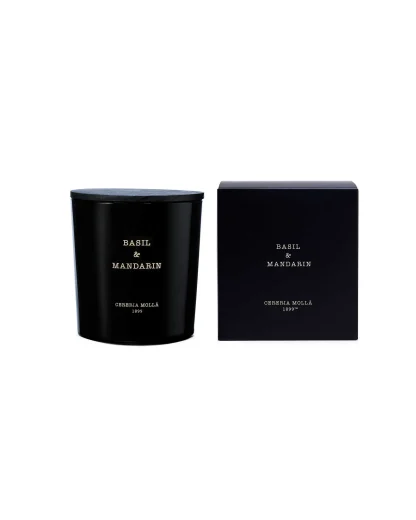 Vela 600gr 3 Pavios Cereria Mollá: Basil & Mandarin (Mandarina e Manjericão)