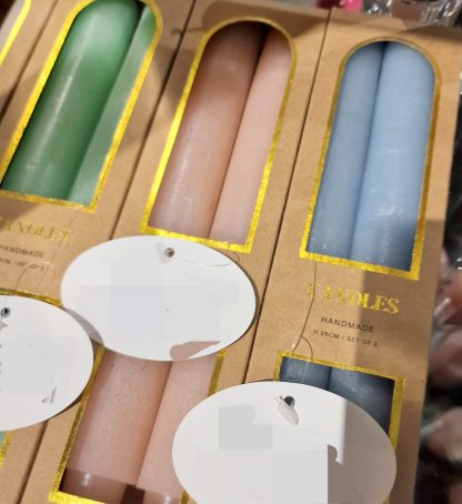 Pack 2 velas grossas para castiçal: COR AREIA
