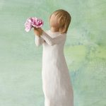 Anjo Agradecimento "Thank You" com Flor Rosa: Willow Tree