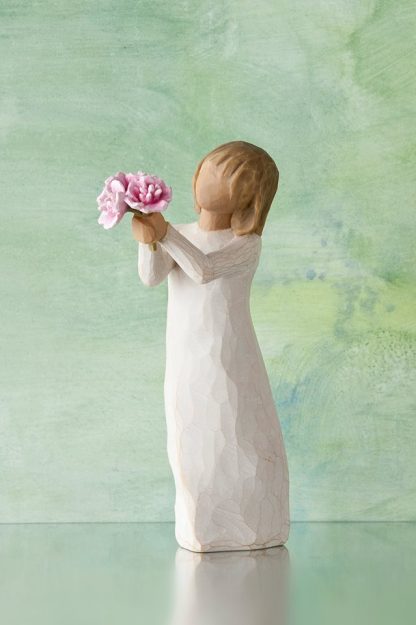 Anjo Agradecimento "Thank You" com Flor Rosa: Willow Tree