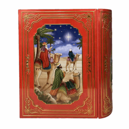 Large Book Tin Christmas Star lata natal presépio