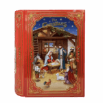 Large Book Tin Christmas Star lata natal presépio