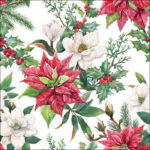 Napkin 33 Mistletoe with bow white FSC Mix Article number 3331886 GUARDANAPO NATAL SERVILLETA