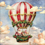 Napkin 33 Santa's air balloon FSC Mix Article number 33319230 guardanapo natal servilleta navidad