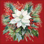 Napkin 33 Poinsettia bouquet red FSC Mix Article number 33319932 guardanapo servilleta natal
