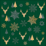 Napkin 33 Winter silhouettes green FSC Mix Article number 33320021