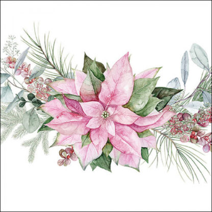 Napkin 33 Pink poinsettia FSC Mix Article number 33320285 natal servilleta guardanapo