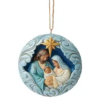 Blue and Gold Holy Family Hanging Ornament 6017008 This Jim Shore