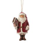 Gingerbread Santa Hanging Ornament 6017270 JIM SHORE PAI NATAL