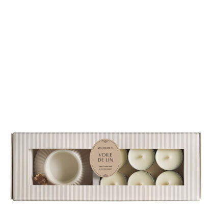 Coffret Castiçal Tealight Borboleta + 6 velas tealight Voile de Lin - Image 2