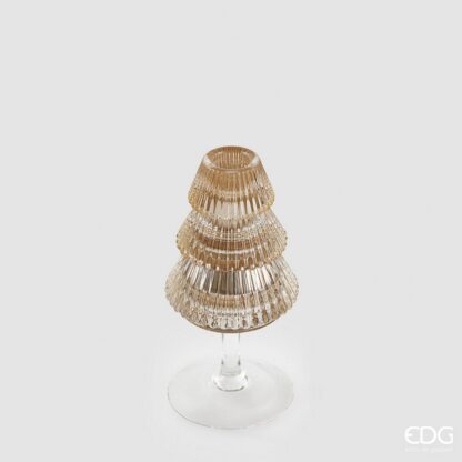 PINE CANDLE HOLDER CHALICE H.16 D.8 C5 Cod. 4400375A247 Variation AMBER edg enzo de gasperi natal vela