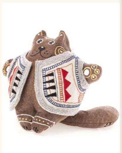 Gato Gorducho Castanho com Colete: artesanato Ucraniano