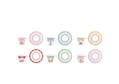 Conjunto 6 chávenas de café + pires Sweet Christmas: Easylife - Image 2