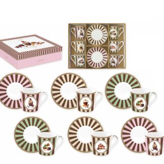 Conjunto 6 chávenas de café + pires Sweet Moments: Easylife